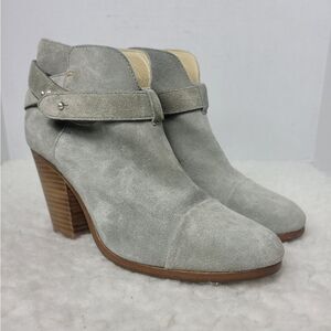 Rag & Bone Harrow Women's Boots  Size 9.5 Gray Suede  Ankle Bootie Italy Made